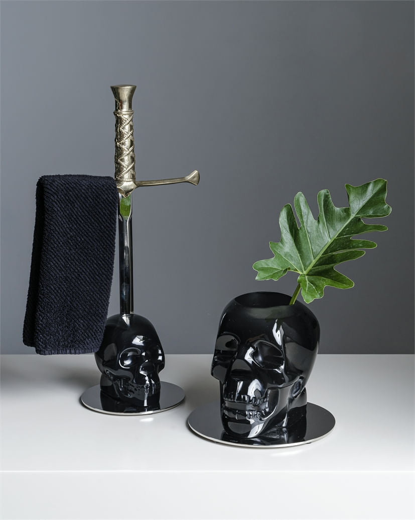 Vallvé Cranium Vintage vase in Smoke resin – photo 4