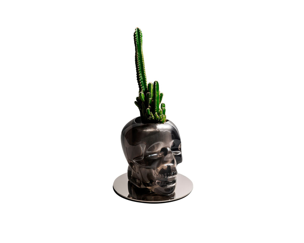 Vallvé Cranium Vintage vase in Smoke resin – photo 3
