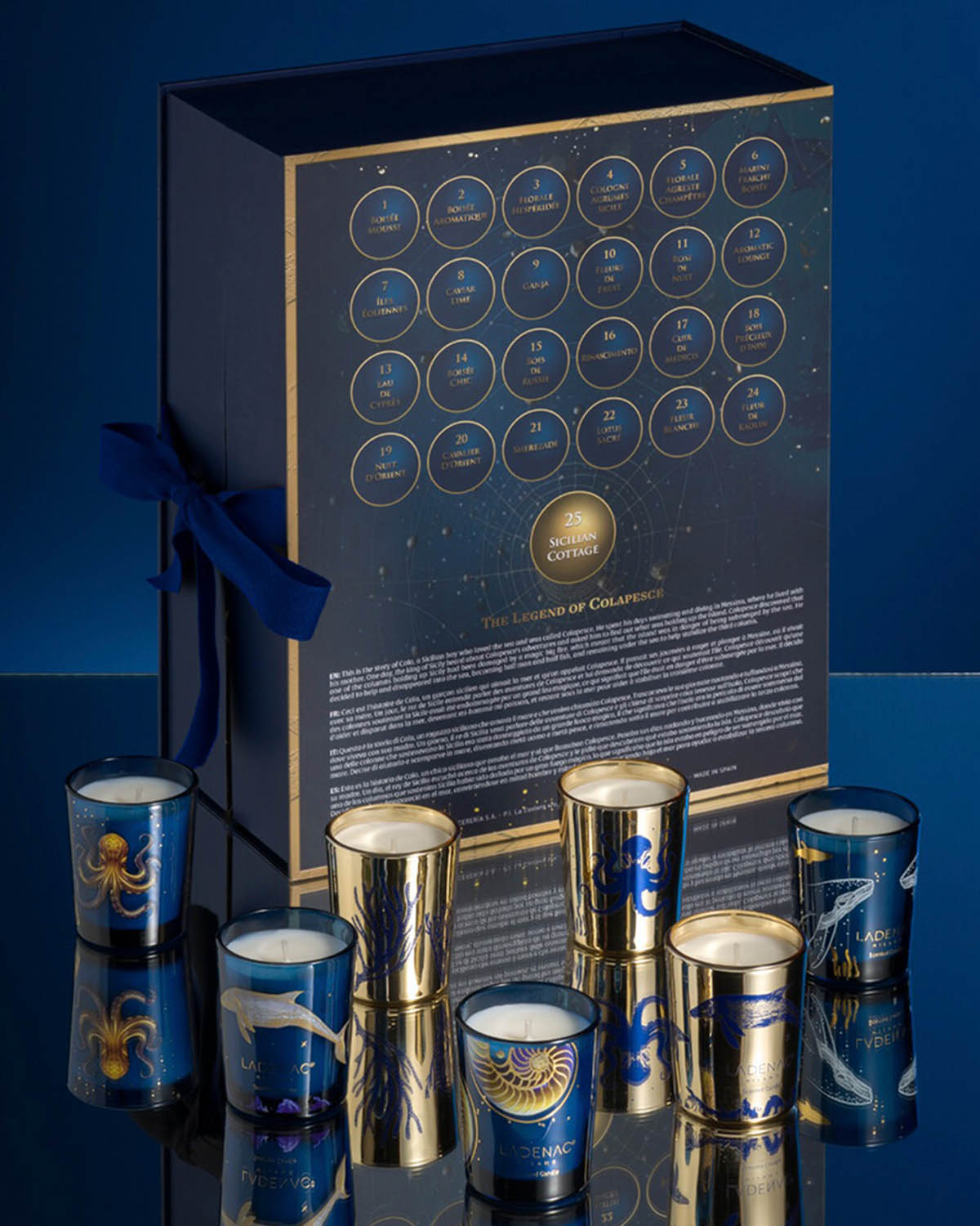Ladenac Milano Colapesce advent calendar, gift box styled in blue