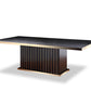 A&X Talin Modern Black Crocodile and Rosegold Dining Table