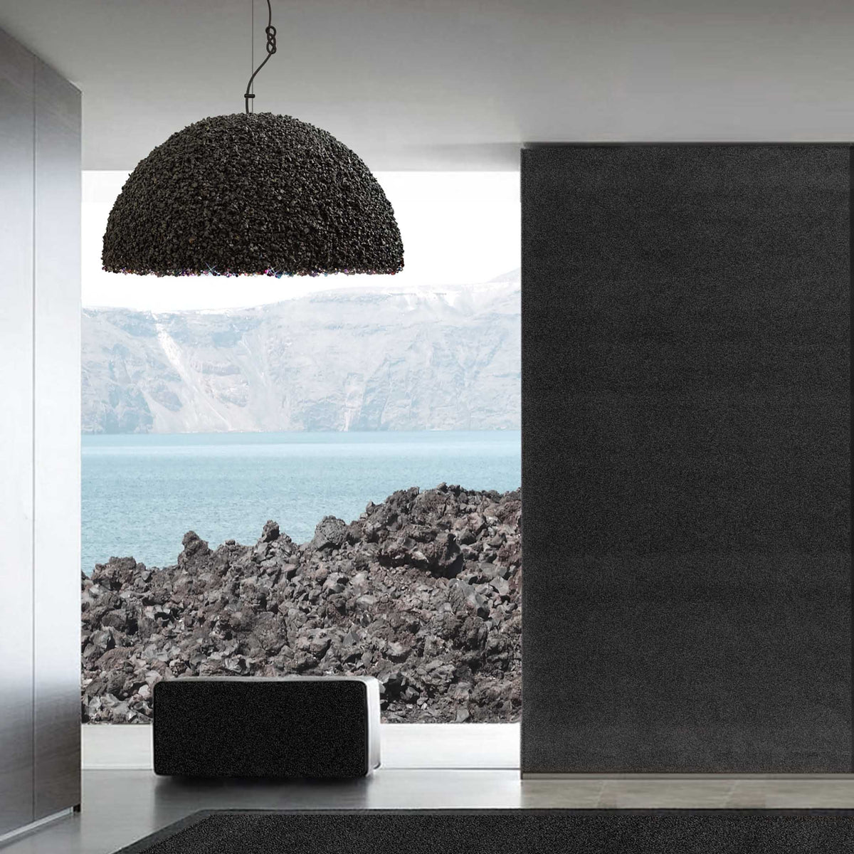 Mammalampa The Duchess – gray pendant in a seaside interior