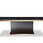 A&X Talin Modern Black Crocodile and Rosegold Dining Table