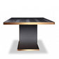 A&X Talin Modern Black Crocodile and Rosegold Dining Table