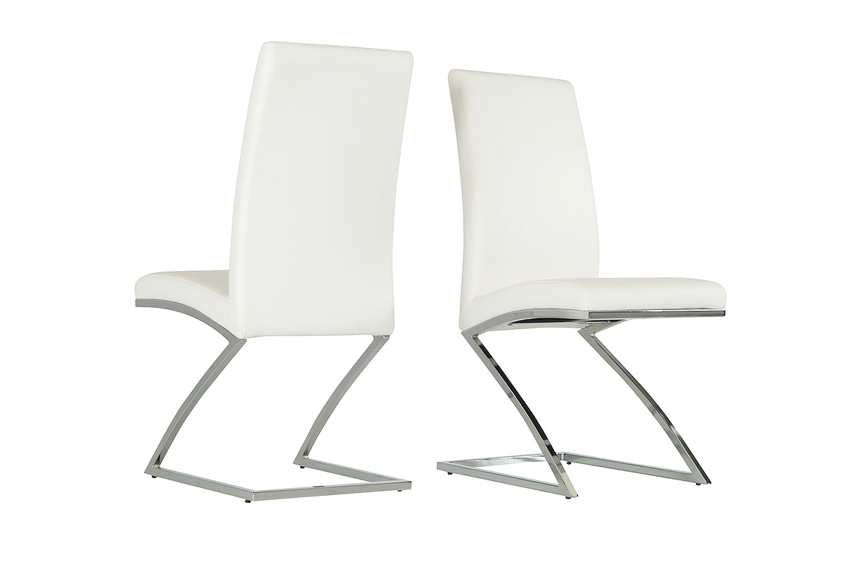 Angora Modern White Dining Chair Set of 2