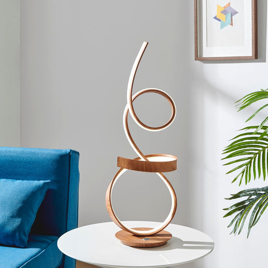 Amsterdam LED with Touch Dimmer Table Lamp Light Wood by Finesse Decor TL-00-6096-LW
