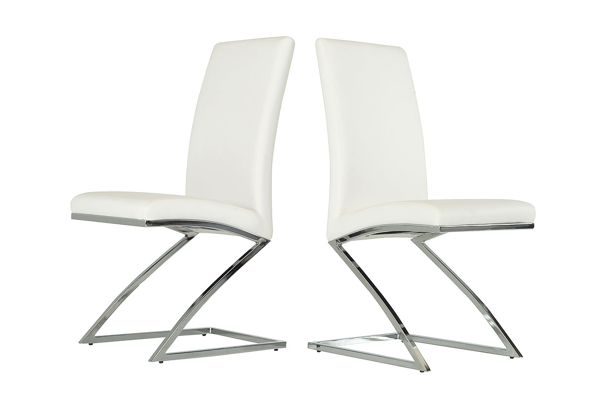 Angora Modern White Dining Chair Set of 2