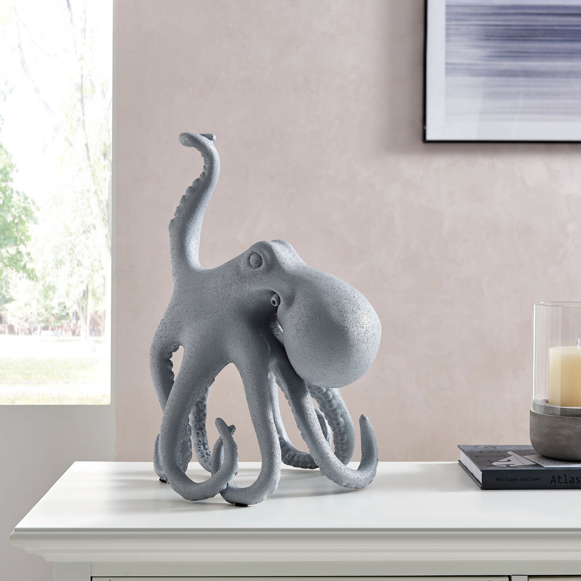 Sugvar the Octopus Frosted Light Gray by Finesse Decor C-3228L-GFR