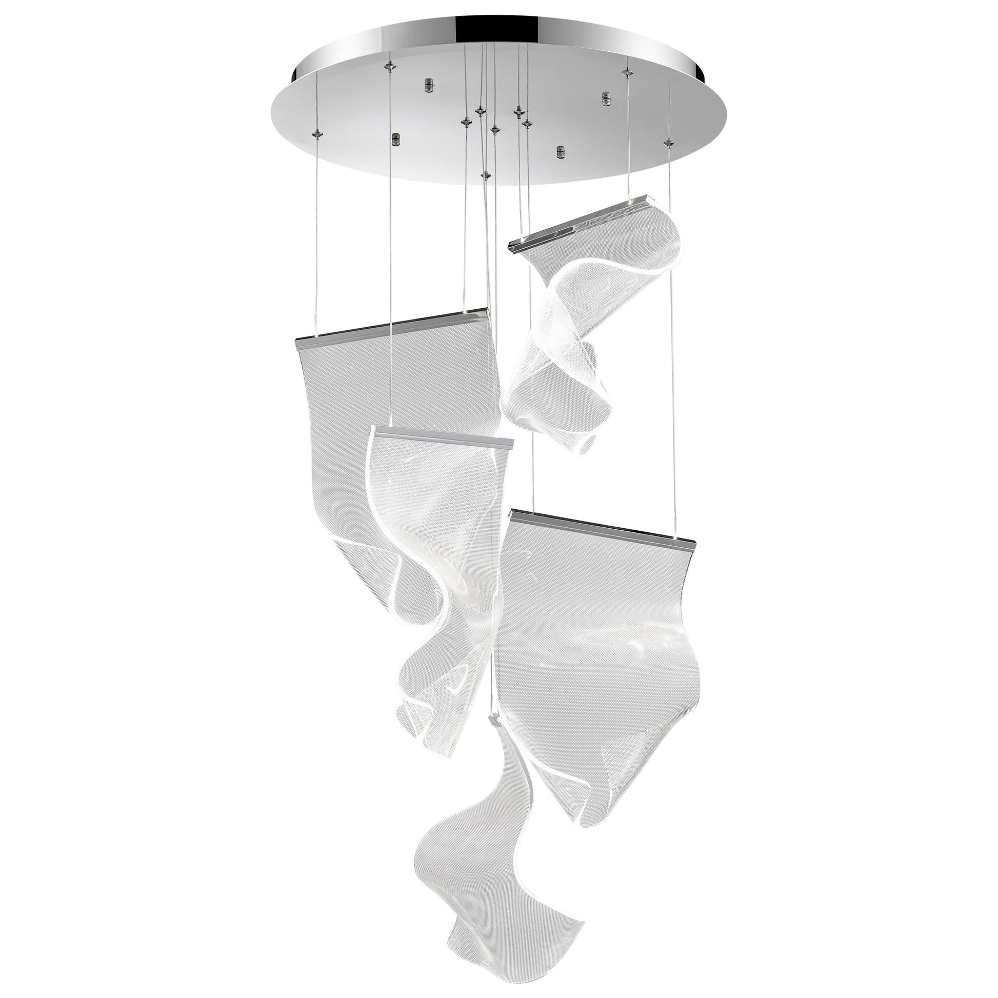 Acrylic Lace 5 Light Chandelier Chrome by Finesse Decor CH-0201-5