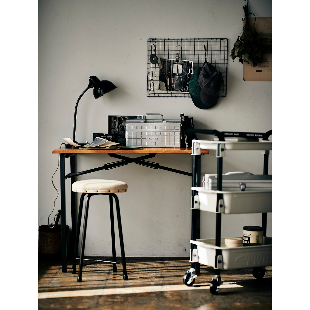 Toyo Steel ST-350 Two-Level Cantilever Toolbox – Silver in use