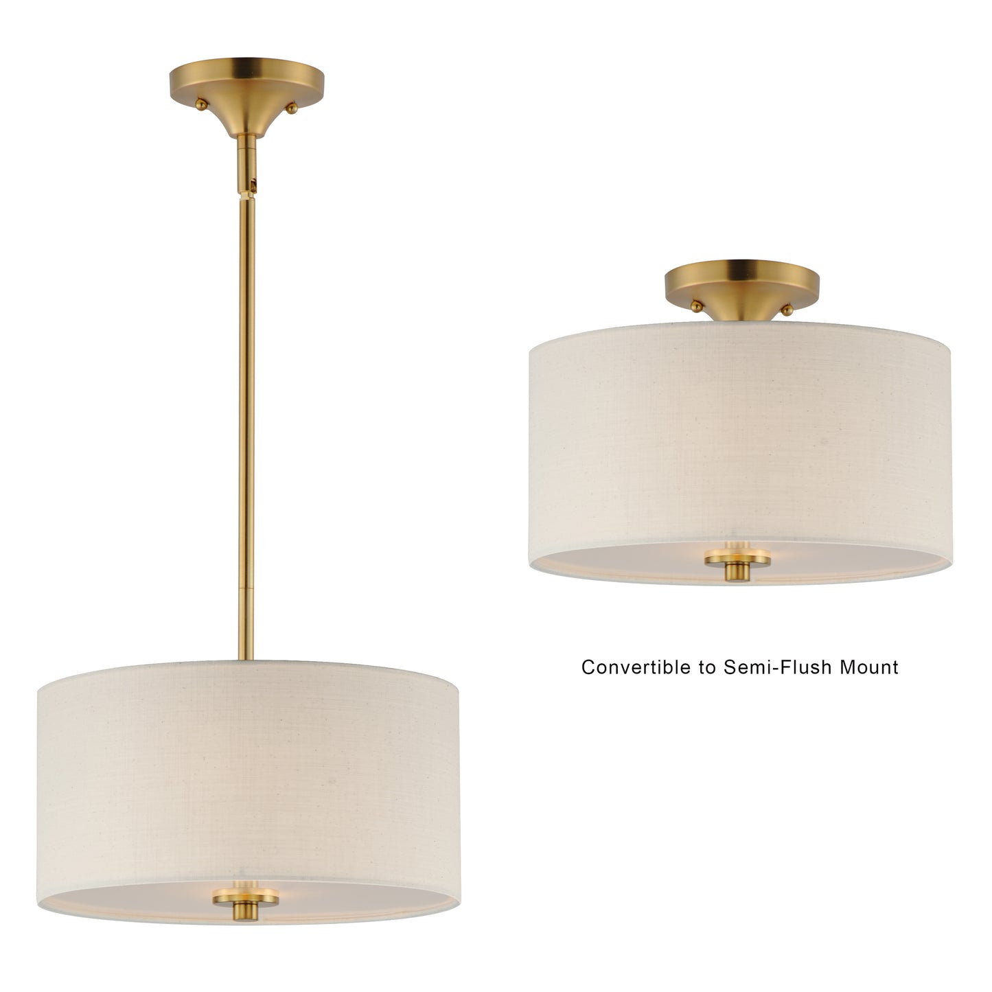Bongo 2-Light Pendant/Semi-Flush Mount Natural Aged Brass by Maxim Lighting