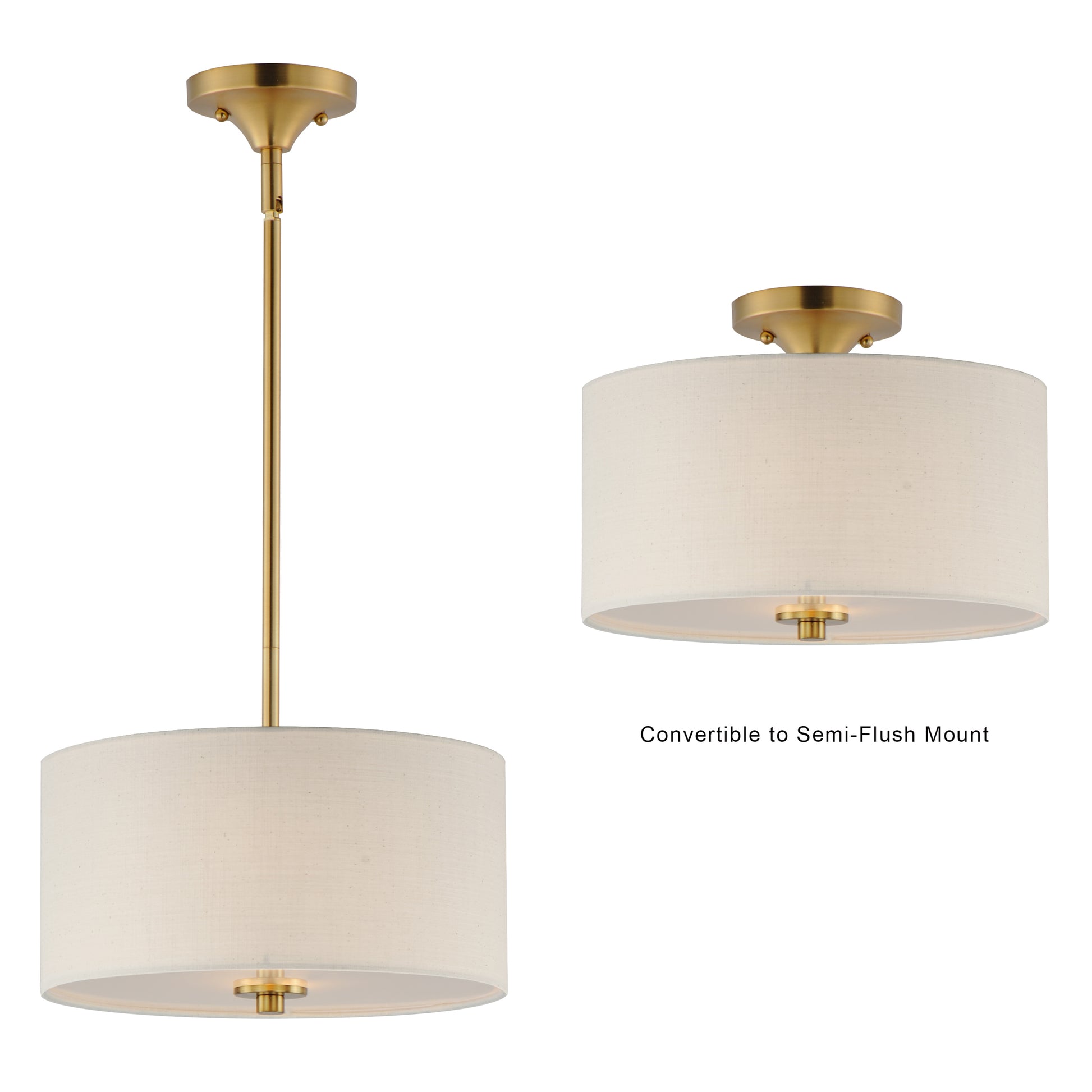Bongo 2-Light Pendant/Semi-Flush Mount Natural Aged Brass by Maxim Lighting