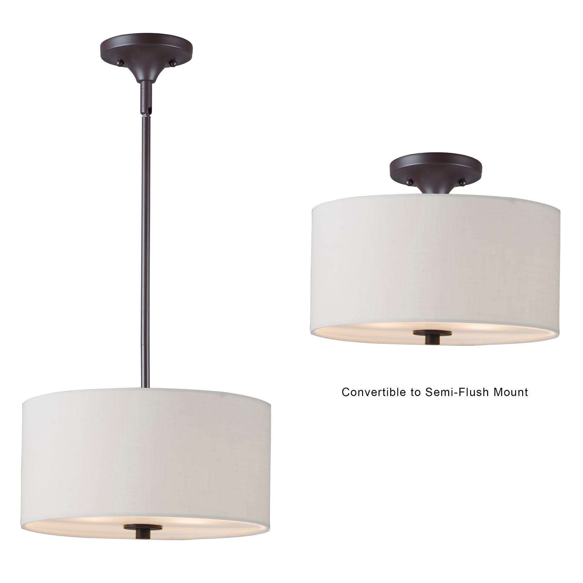 Bongo 2-Light Pendant/Semi-Flush Mount Oil Rubbed Bronze by Maxim Lighting