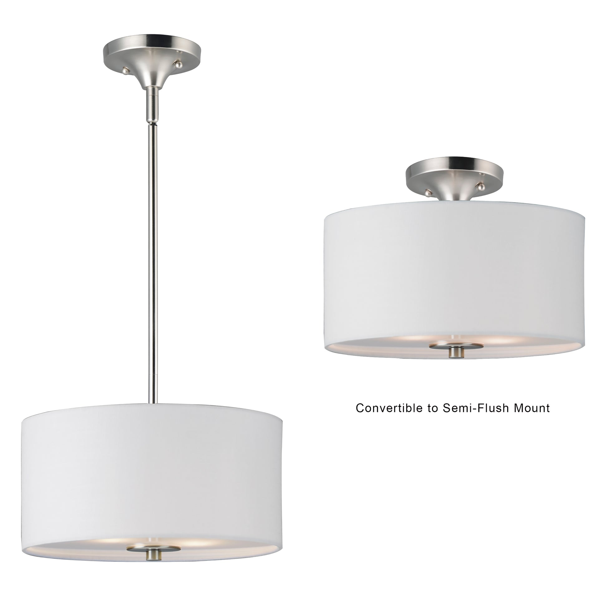 Bongo 2-Light Pendant/Semi-Flush Mount Satin Nickel by Maxim Lighting