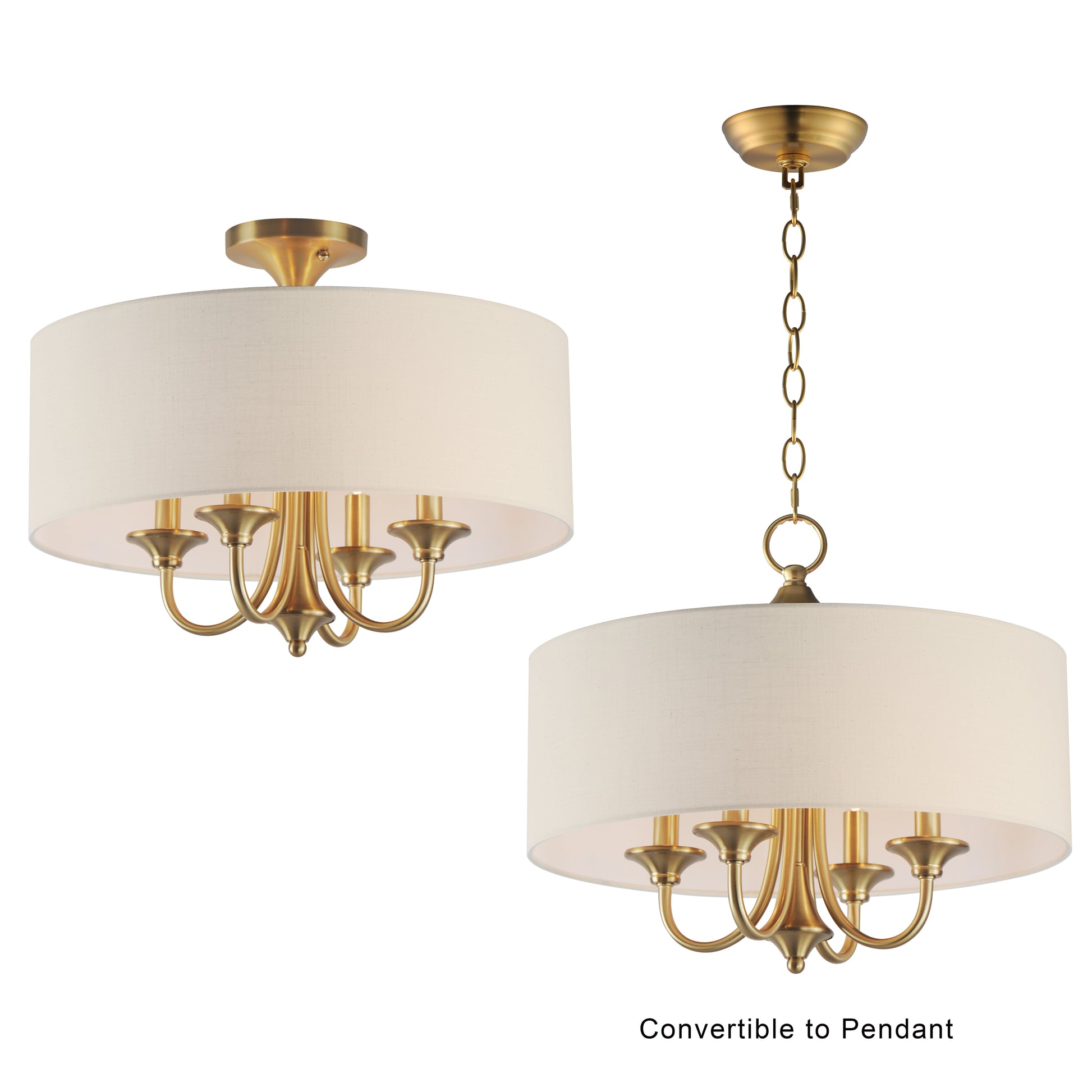 Bongo 4-Light Pendant/Semi-Flush Mount Natural Aged Brass by Maxim Lighting