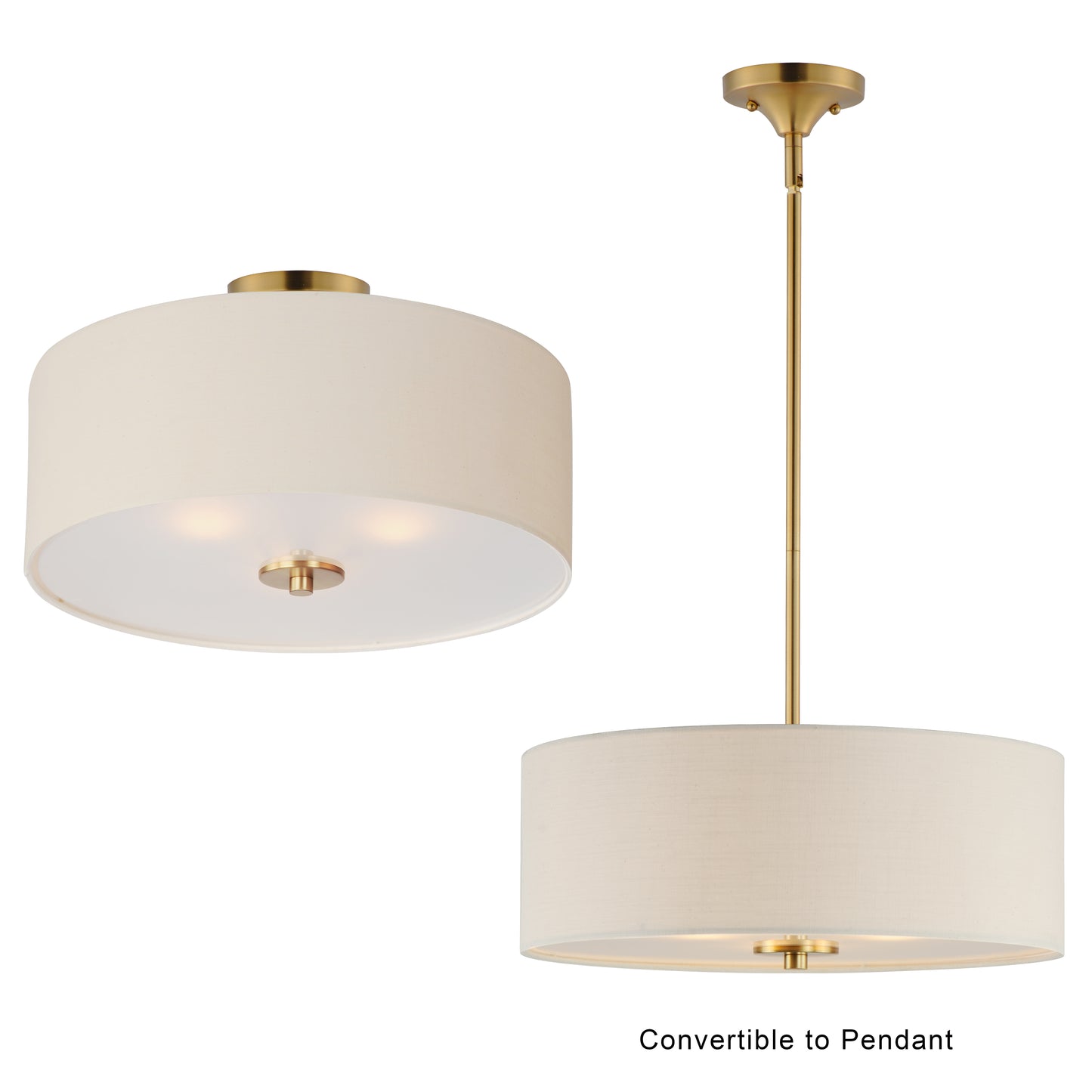 Bongo 3-Light Pendant/Semi-Flush Mount Natural Aged Brass by Maxim Lighting