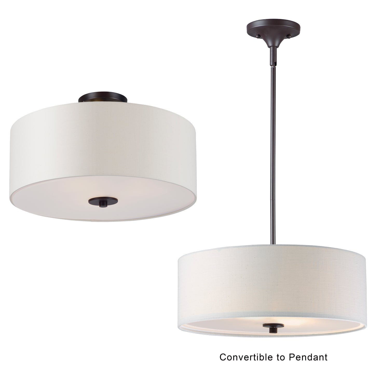 Bongo 3-Light Pendant/Semi-Flush Mount Oil Rubbed Bronze by Maxim Lighting