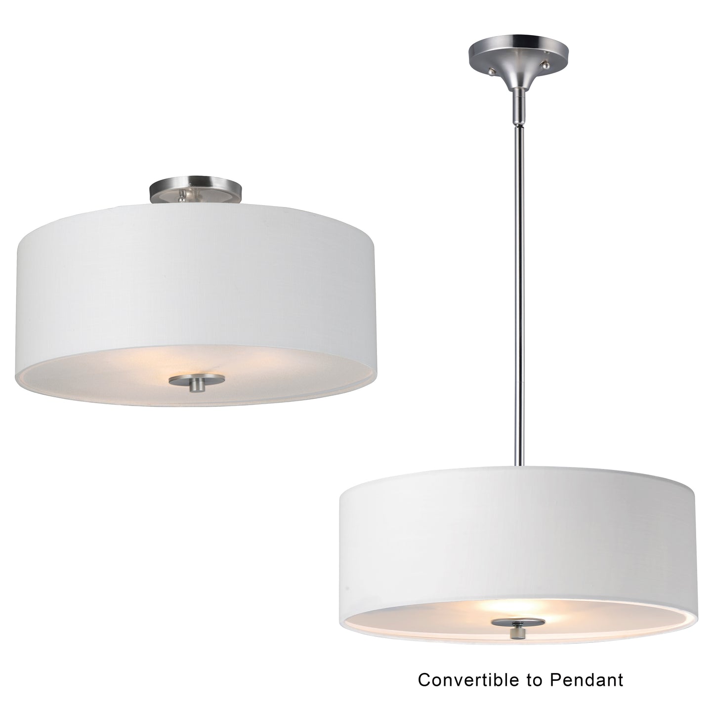 Bongo 3-Light Pendant/Semi-Flush Mount Satin Nickel by Maxim Lighting