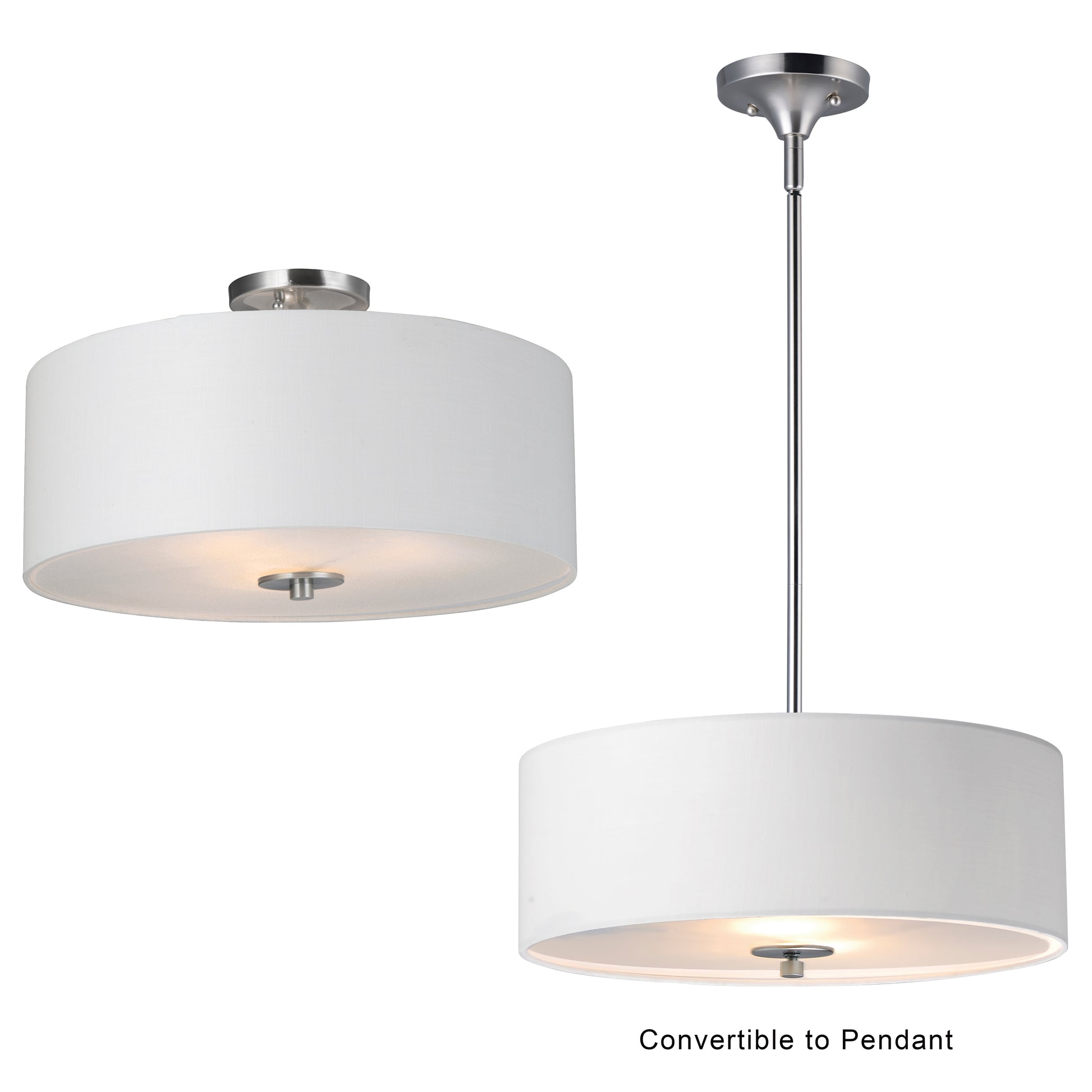 Bongo 3-Light Pendant/Semi-Flush Mount Satin Nickel by Maxim Lighting