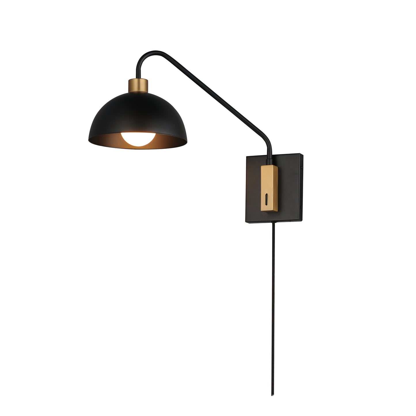 Thelonious Wall Sconce Black/Natural Aged Brass by Maxim Lighting