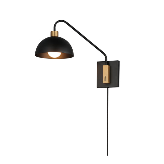 Thelonious Wall Sconce Black/Natural Aged Brass by Maxim Lighting