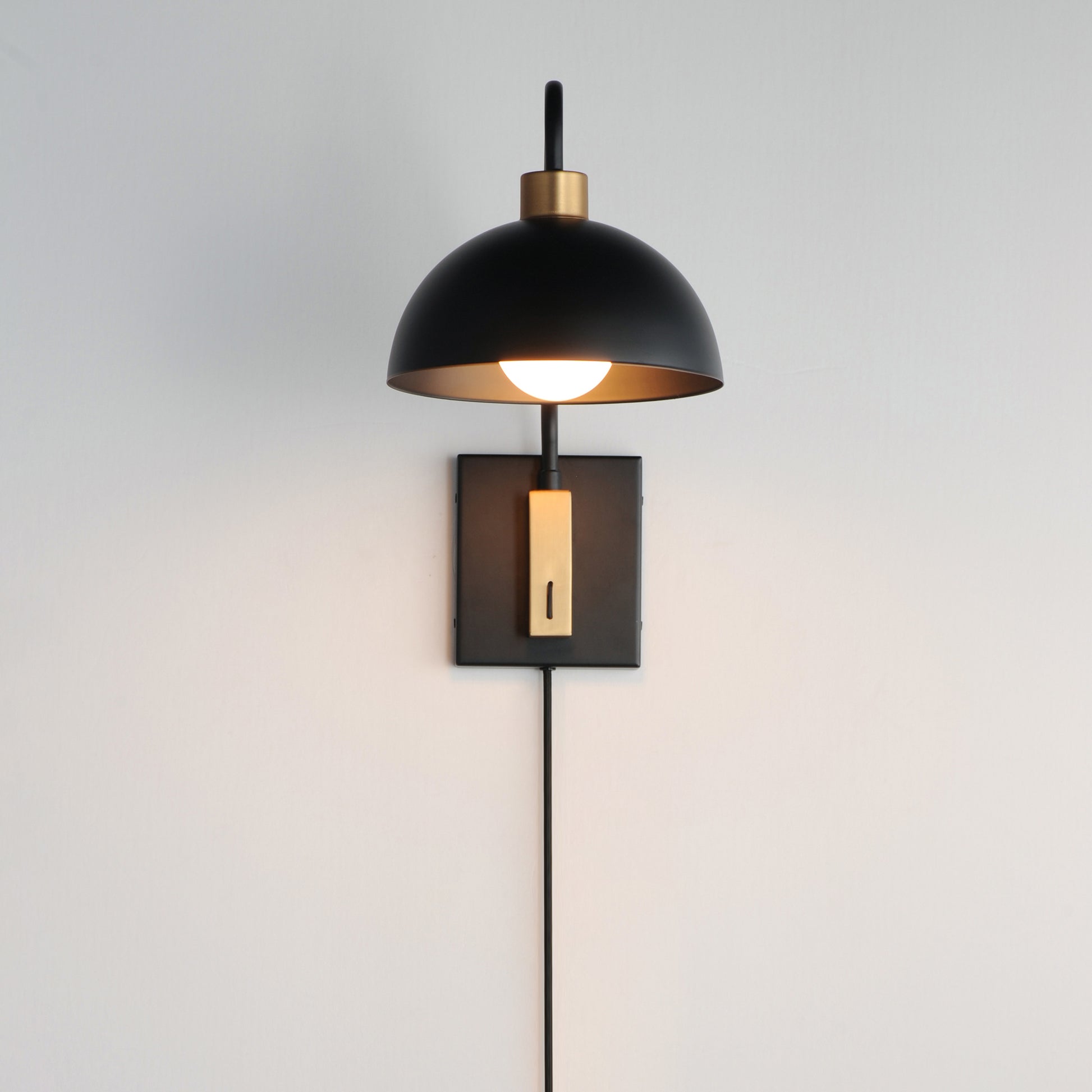 Thelonious Wall Sconce Black/Natural Aged Brass by Maxim Lighting