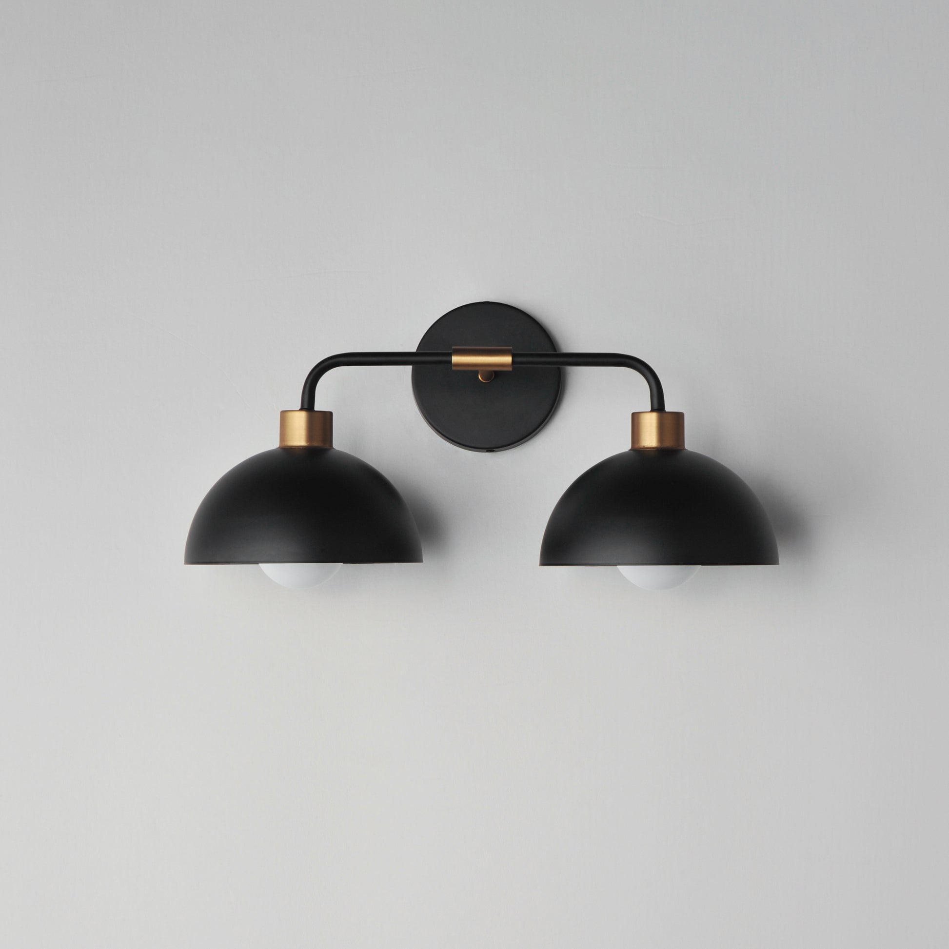 Thelonious 2-Light Wall Sconce Black/Natural Aged Brass by Maxim Lighting
