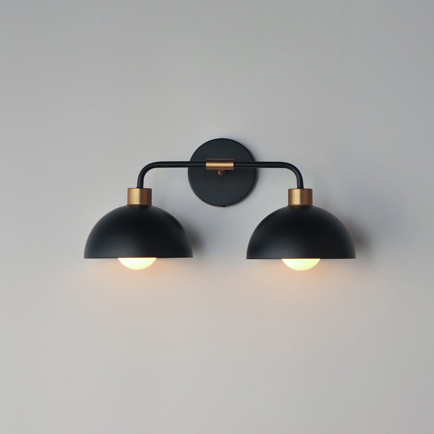 Thelonious 2-Light Wall Sconce Black/Natural Aged Brass by Maxim Lighting