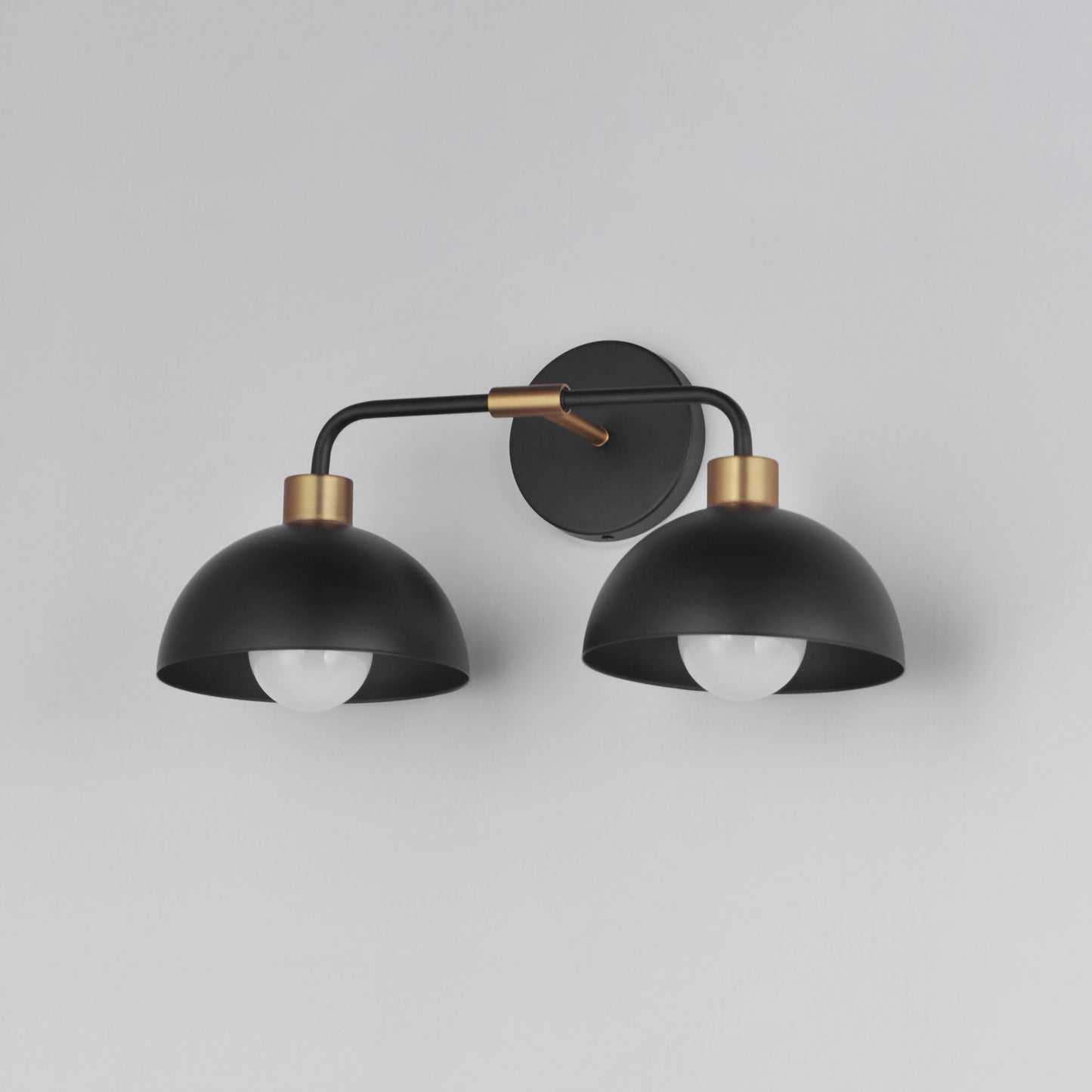 Thelonious 2-Light Wall Sconce Black/Natural Aged Brass by Maxim Lighting