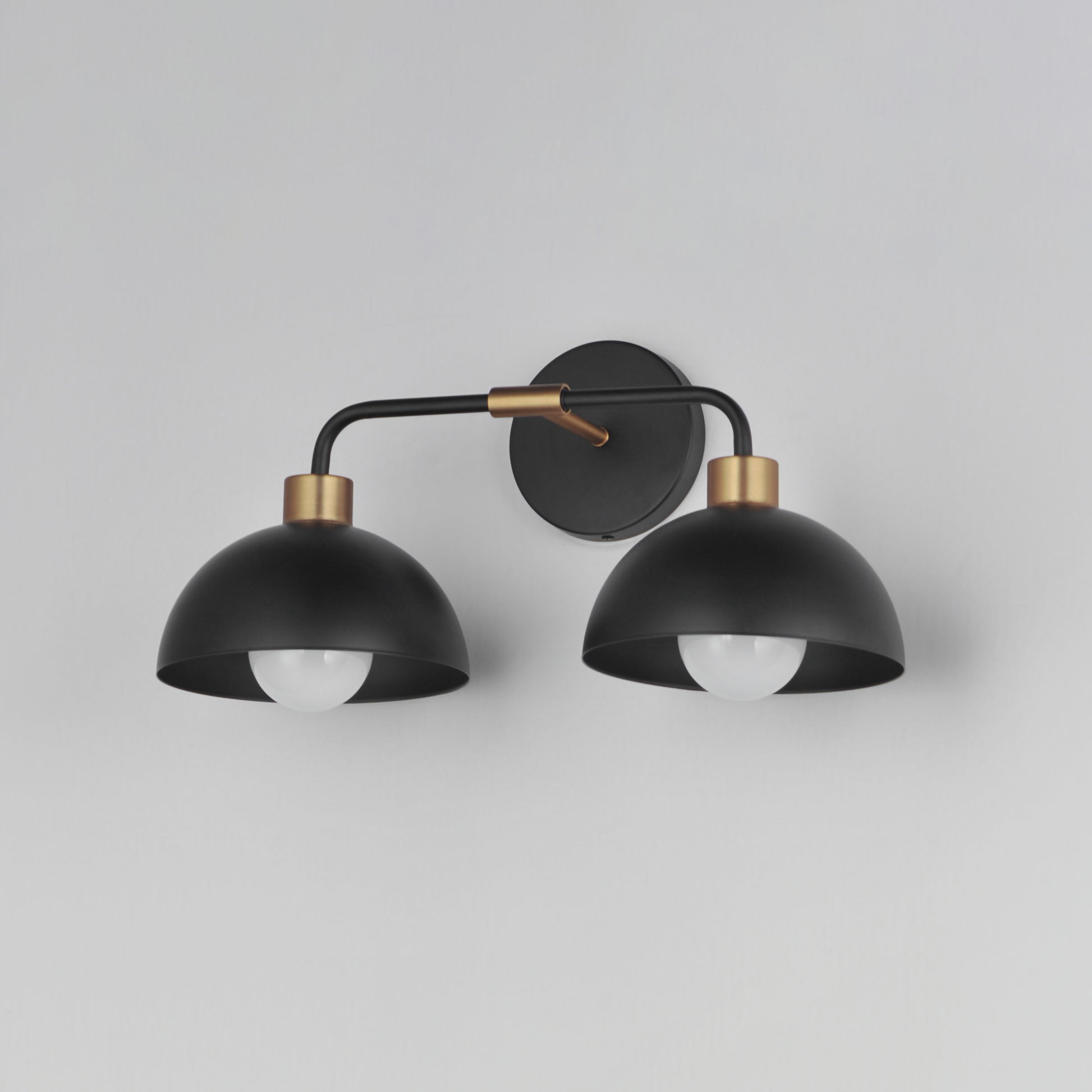 Thelonious 2-Light Wall Sconce Black/Natural Aged Brass by Maxim Lighting