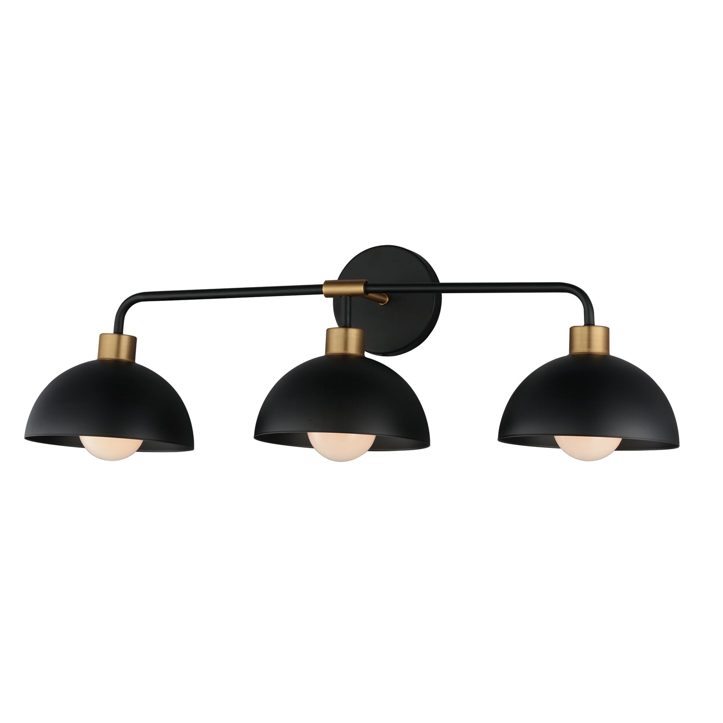 Thelonious 3-Light Bath Vanity Black/Natural Aged Brass by Maxim Lighting