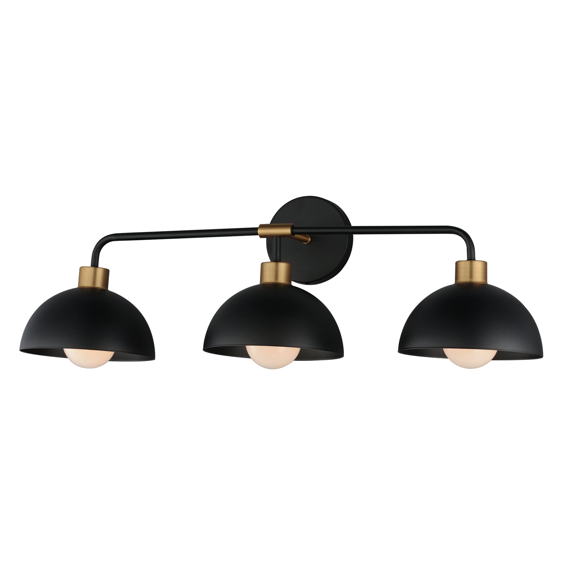 Thelonious 3-Light Bath Vanity Black/Natural Aged Brass by Maxim Lighting