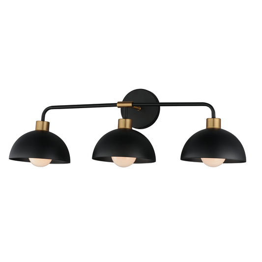 Thelonious 3-Light Bath Vanity Black/Natural Aged Brass by Maxim Lighting