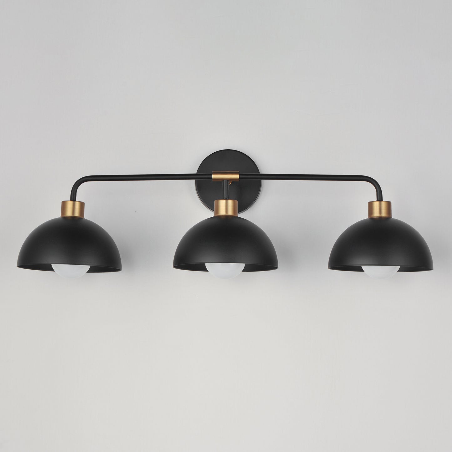 Thelonious 3-Light Bath Vanity Black/Natural Aged Brass by Maxim Lighting