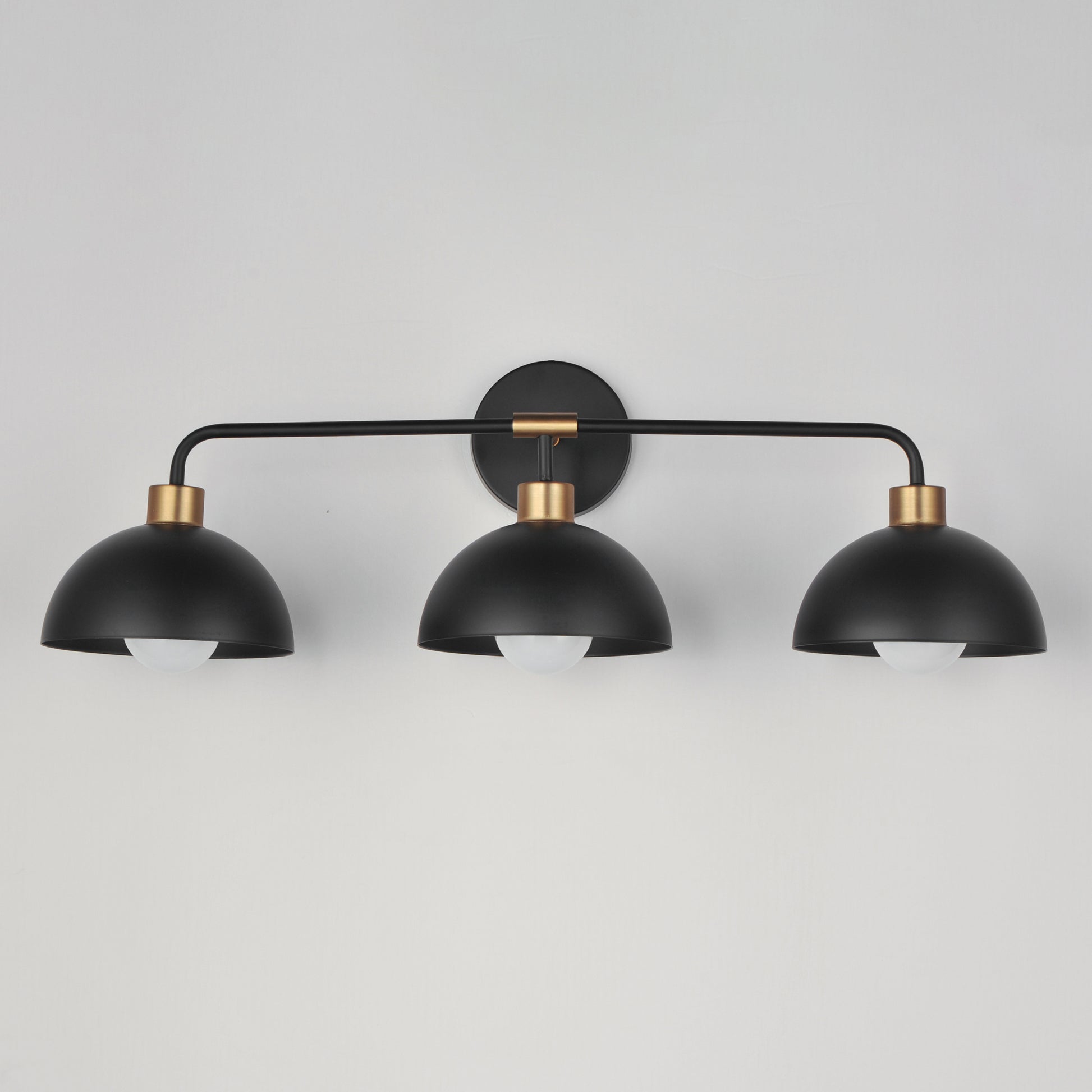 Thelonious 3-Light Bath Vanity Black/Natural Aged Brass by Maxim Lighting