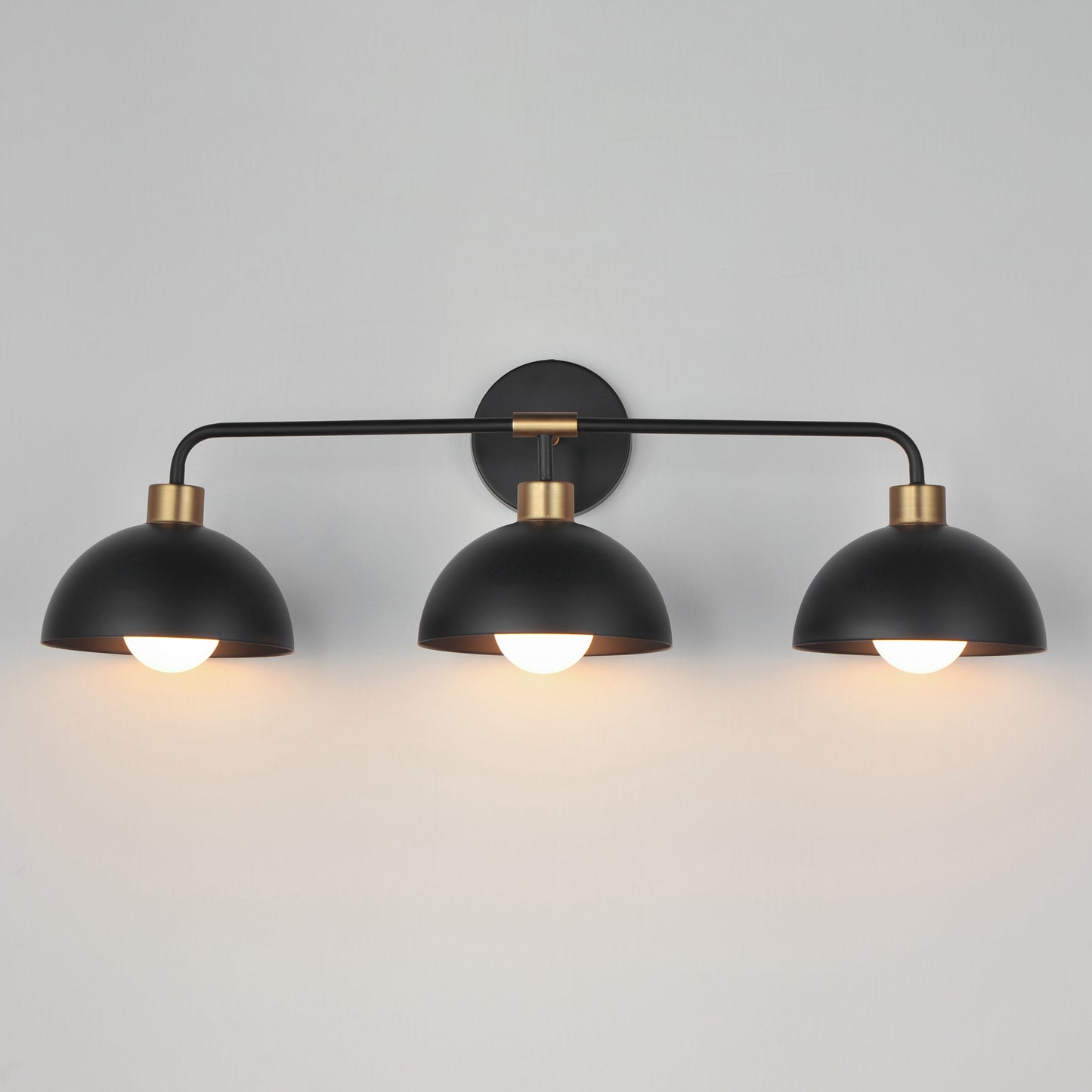 Thelonious 3-Light Bath Vanity Black/Natural Aged Brass by Maxim Lighting