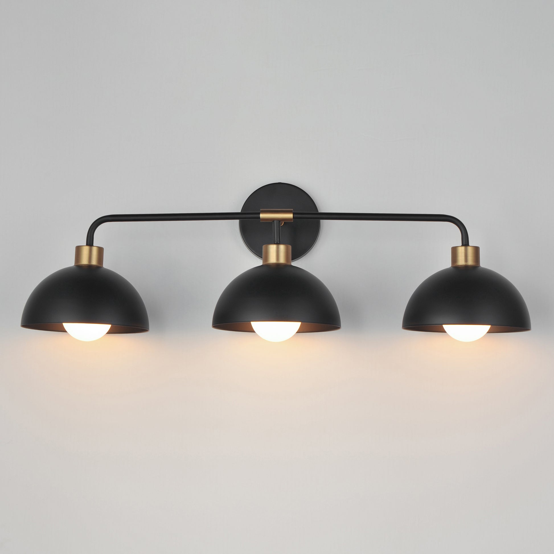 Thelonious 3-Light Bath Vanity Black/Natural Aged Brass by Maxim Lighting