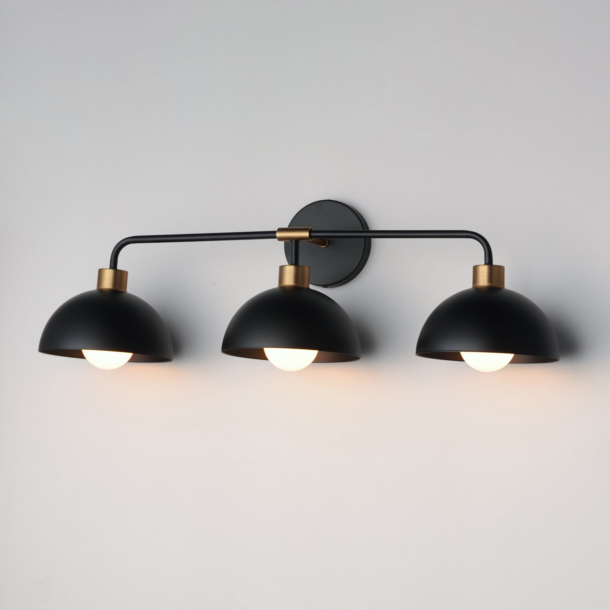 Thelonious 3-Light Bath Vanity Black/Natural Aged Brass by Maxim Lighting