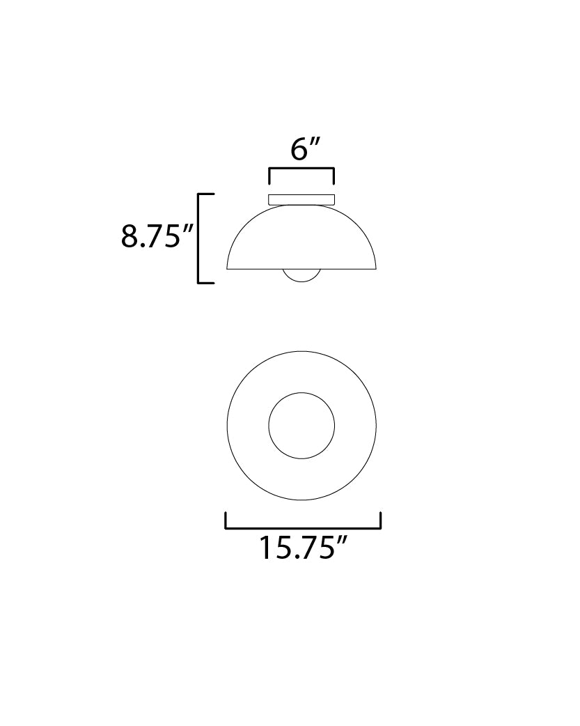 Thelonious 16" Flush Mount Black/Natural Aged Brass by Maxim Lighting