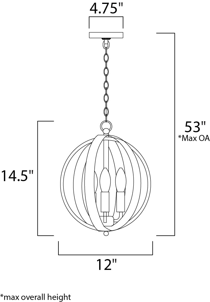 Provident 3-Light Chandelier Satin Nickel by Maxim Lighting