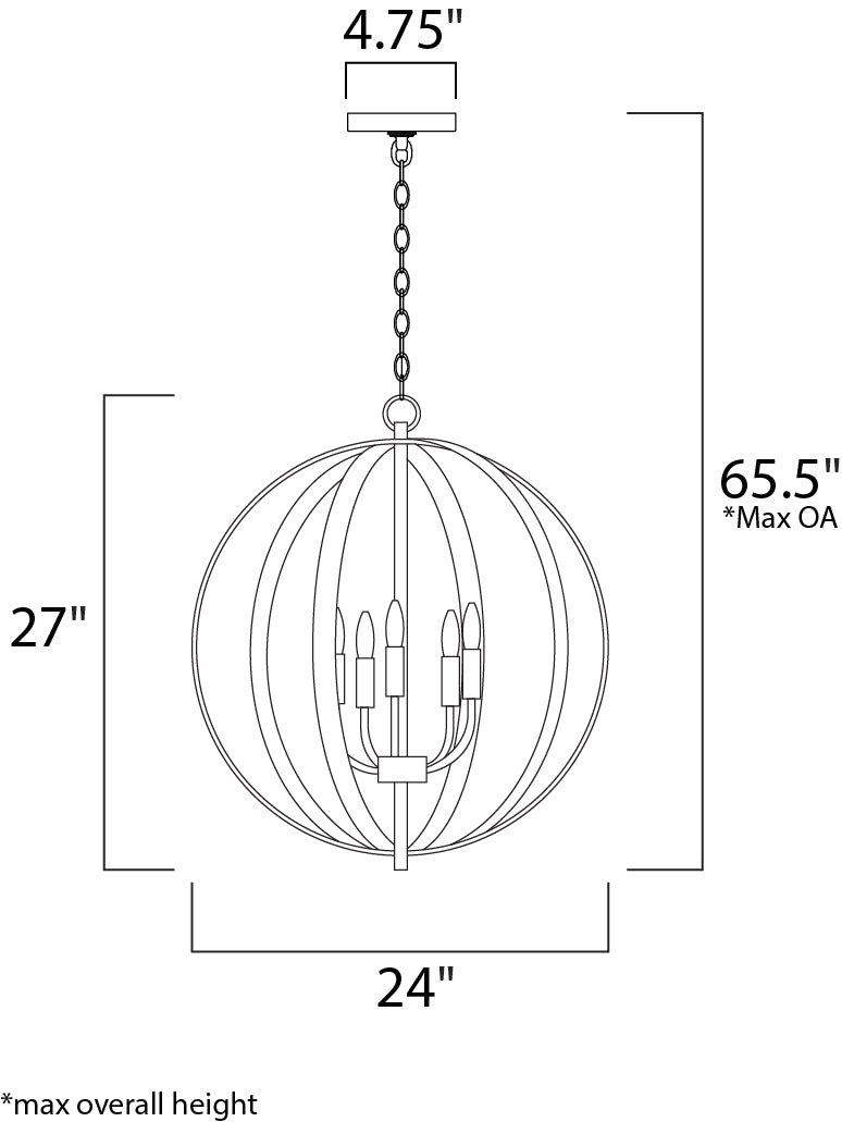 Provident 5-Light Chandelier Black by Maxim Lighting