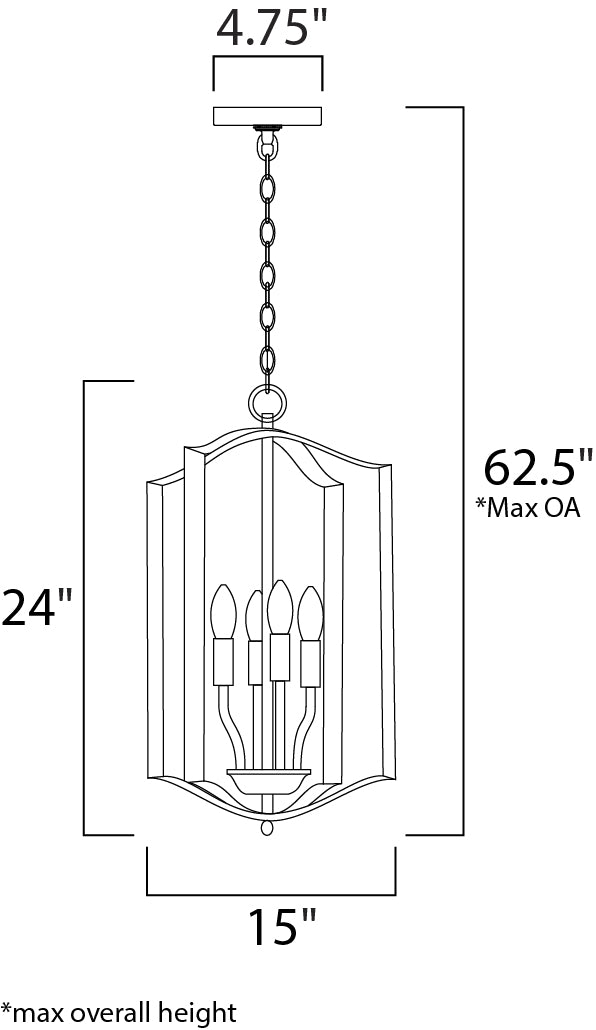 Provident 4-Light Chandelier Black by Maxim Lighting