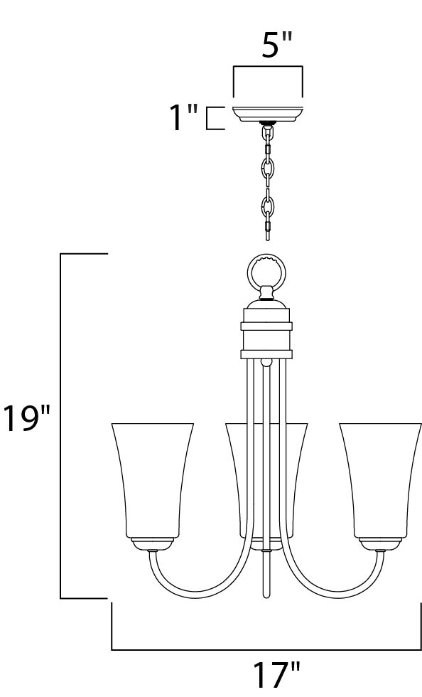 Logan 3-Light Chandelier Satin Nickel by Maxim Lighting