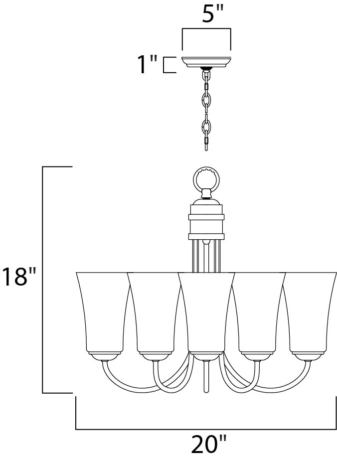 Logan 5-Light Chandelier Satin Nickel by Maxim Lighting