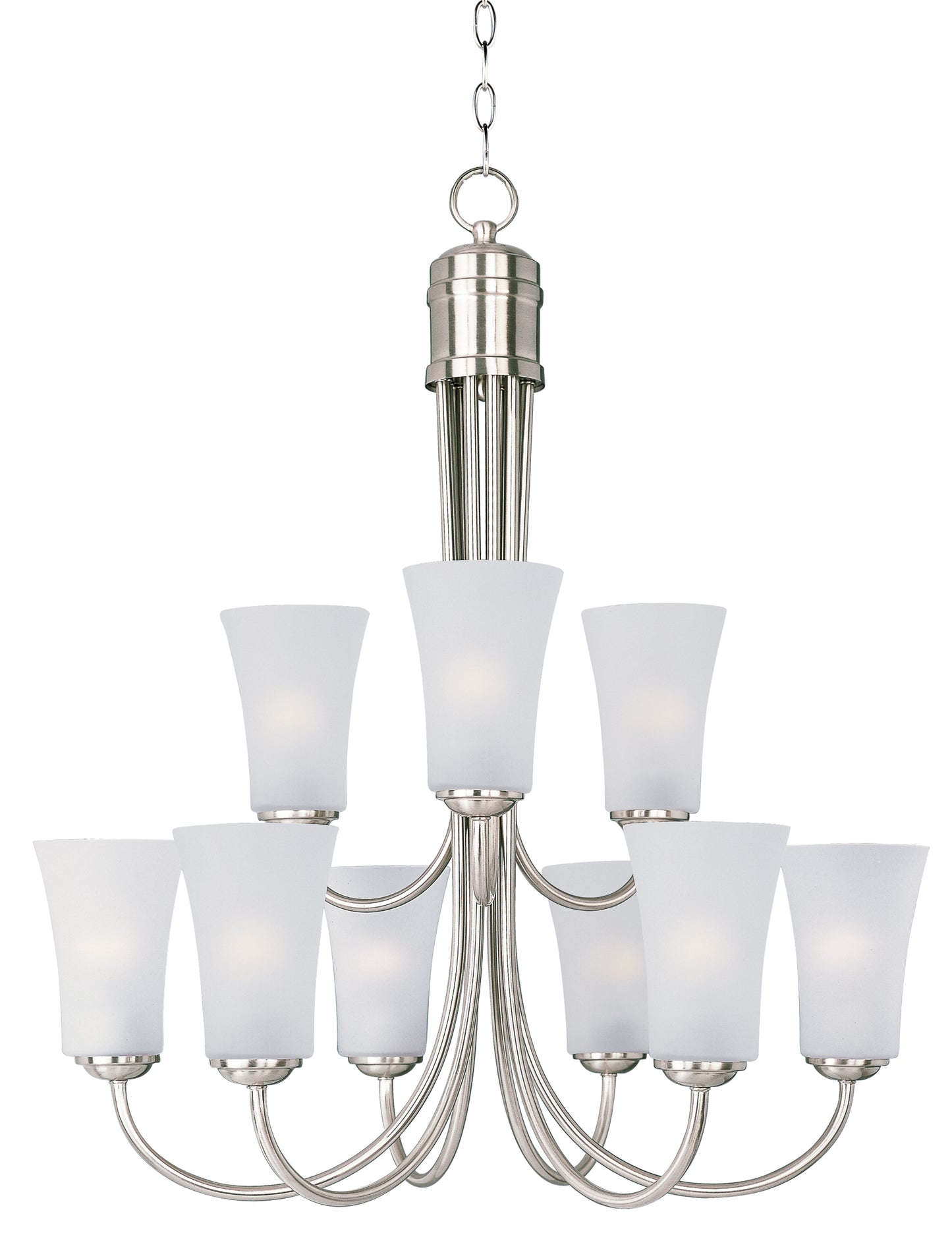 Logan 9-Light Chandelier Satin Nickel by Maxim Lighting