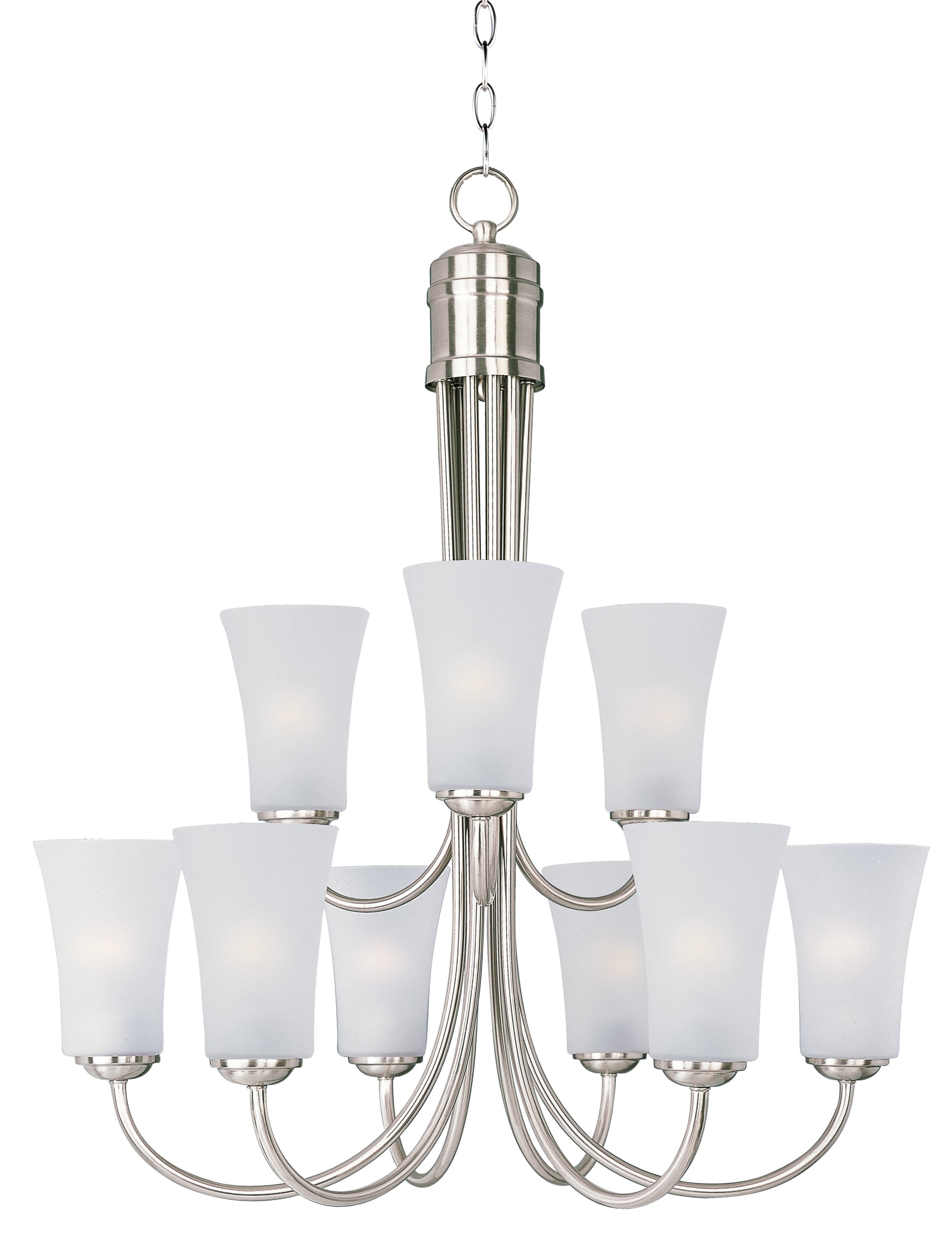 Logan 9-Light Chandelier Satin Nickel by Maxim Lighting