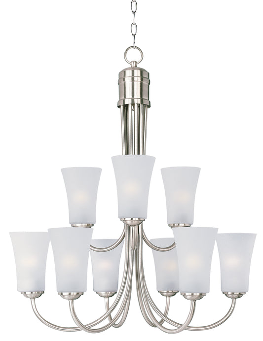 Logan 9-Light Chandelier Satin Nickel by Maxim Lighting