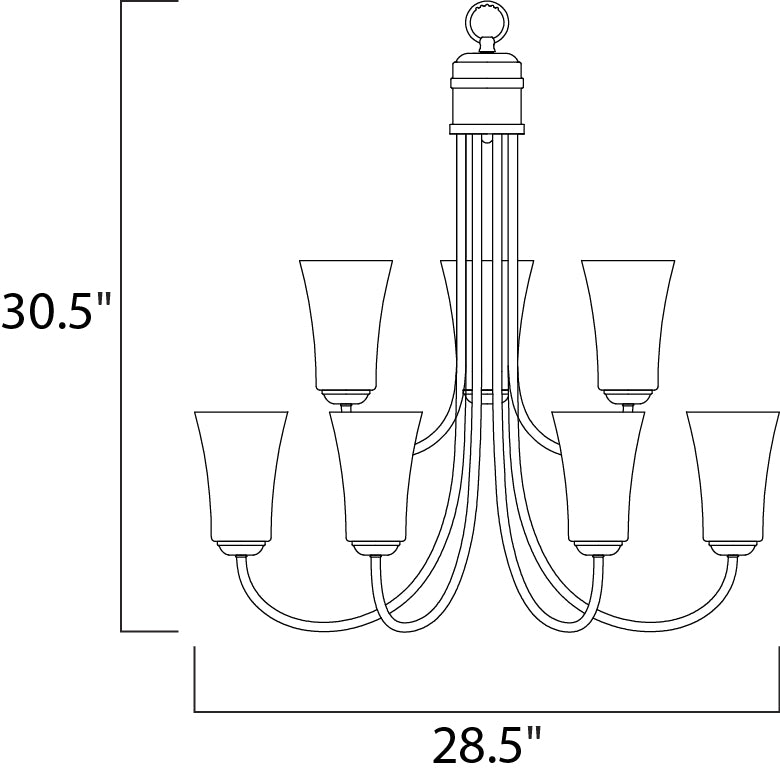 Logan 9-Light Chandelier Satin Nickel by Maxim Lighting