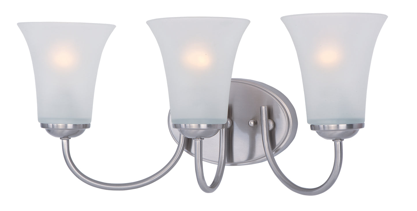 Logan 3-Light Bath Vanity Satin Nickel by Maxim Lighting