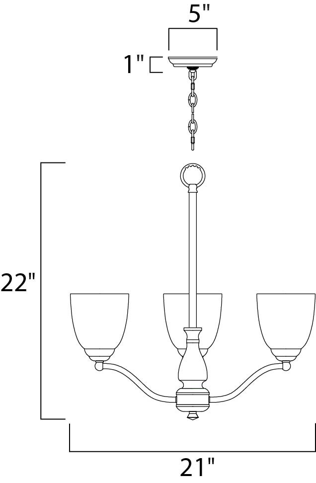 Stefan 3-Light Chandelier Oil Rubbed Bronze by Maxim Lighting