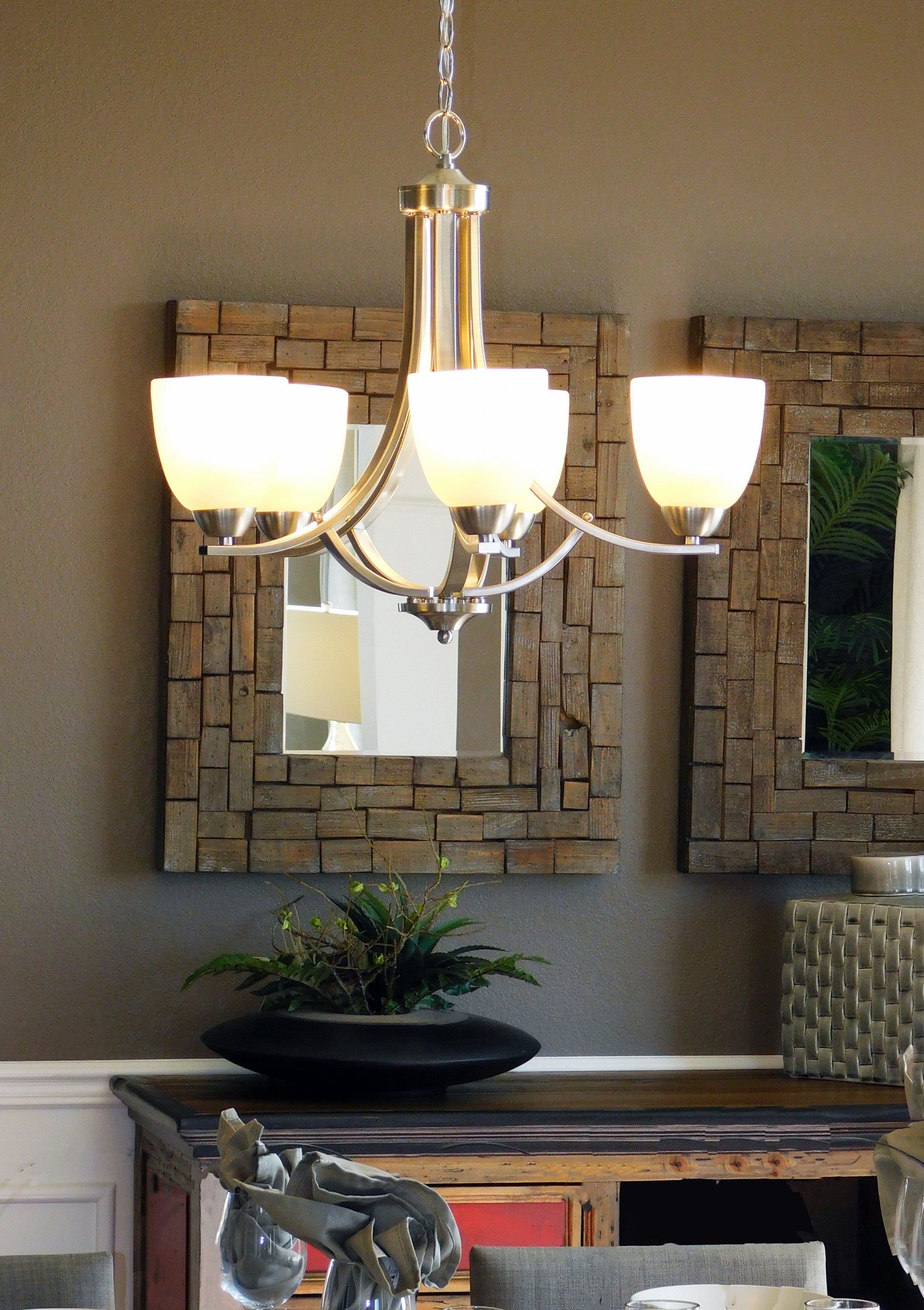 Stefan 5-Light Chandelier Satin Nickel by Maxim Lighting